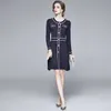 Casual Shiny women sweater dress Autumn winter cozy long sleeve button High street style female knitted 210529