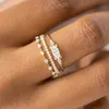 Liten liten ringuppsättning för kvinnor guldfärg kubik zirkoniummidi finger ringar bröllopsdag smycken tillbehör gåvor kar229