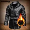 Мода твердых цветных кожаных куртков мужская зимняя густая молния на молнии осенний мотоцикл PU искусственная куртка мужчины бене теплое оружие 211018