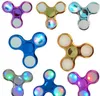 Dekompression leksak handskar cool coolaste LED ljus förändring fidget spinners leksak barn leksaker auto byta mönster 18 stilar med regnbåge upp hand spinner