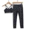 2 stücke Sport Set Sexy Frauen Leopard Print Gym Set Sportswear Nahtlose Fitness Top Hohe Taille Leggings Frauen Trainingsanzug Y0625