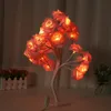 Lâmpada de mesa led luzes rosa flor árvore usb luz noturna decoração de casa festas natal natal casamento quarto decoração