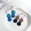 2021 Fashion Handmade Polímero Brincos de Argila Coréia Nova Argila Cerâmica Rodada Geométrica Dangle Brincos para Mulheres