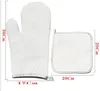 Sublimering DIY Vit Blank Canvas Bakeware Oven Mitts För Kök Matlagning Bakning KKB7862