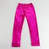 Melario Nuovo Autunno skinny Oro Nero Rosso Argento pantaloni di pelle per bambini ragazza legging neonate ragazzi pantaloni 4-8 anni 210412