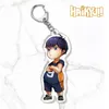 Haikyuu Key Chain Acrylic Volleyball Boy Kingry Anime Милый мультфильм Shoyo Hinata ключевой цепочка для ключей подвеска для женщин аксессуары Брелоцек