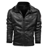 Herbst Winter Jacke Männer Vintage Stil Faux Leder Jacke Männer Pelz Gefüttert Warme Mantel Motorrad Jacke Mode Herren Jacken 210603