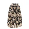 Print Long skirt Women Pleated Skirt Summer Midi Chiffon Skirt female Large Size Dress beach Skirts for Womens 210514