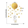 Vägg klistermärken guld luft ballong blomma för barn rum baby barnkammare dekorativa dekaler levande sovrum263k