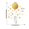 Pegatinas de pared Flor de globo de aire dorado para habitación de niños, calcomanías decorativas para guardería, dormitorio