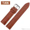 usine Unisexe Fashion SLUB Watch Band Bandle de montre Push Push Back Cuir 3 Couleurs Brun Brown Tan en acier Ferm 122349454