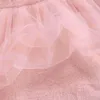 Zestawy odzieżowe Jesień Niemowlę Baby Girls Set Set Solid Color Neck Długi Rękaw Body + Sukienka Bez Rękawów + Worek Odzież 0-18 miesięcy