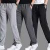 Men's Pants Cotton Solid Color Loose Elastic Sweatpants Casual Pant Trousers Jogging Knit Tracksuit Sports Pants 5XL Summer Hot Y0811