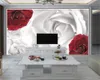 Papel de parede personalizado para paredes, decoração de casa, vermelho, branco, roseta, quarto, sala de estar, cozinha, pintura, mural, à prova d'água, antifouling307j