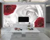 Papel tapiz personalizado para paredes decoración del hogar roseta roja y blanca dormitorio sala de estar cocina pintura Mural impermeable Antifouling307J