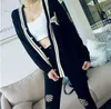 Autumn and Winter Stars with the Same Brand Embroidery Little Bee Sweater Men Women Striped Cardigan Slim Sweaters Jacket Tide