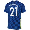 CFC Futebol Jerseys Lukaku Mount Pulisic Kante Havertz Werner Chilwell Jorginho Hudson-Odoi 2021 2022 Camisa de Futebol 21 22 Men + Kits Kits Uniformes Esportivos
