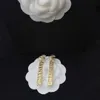 2021 новые модные женские серьги с подвесками из 18-каратного золота с буквами и табличкой с подвеской дизайнерские серьги высокого качества с коробкой