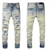 Arrivée 2022ss Hommes jeans Mode Haute Qualité Confortable Hommes Casual Slim-jambe Genou Patch Pantalon Moto Biker Garçon Pantalon Simp217h