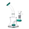 Recycler beaker Bongs hookah Flower Decor Chamber Dab Rig Hand Blown Cone Base smoking Water Pipes with 14mm tobacco Bowl glass oil burner pipes