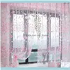 Curtain Deco El Supplies Gardencurtain Drapes Print Floral Voile Window Curtains For Living Room Tulle Door Drape Panel Sheer Valances Hom