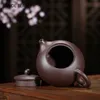 Yixing Tea Pot Purple Clay Xishi pot Handmade beauty kettle Raw ore Black gold purple sand set 188 ball hole filter 220ml 210813
