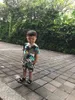 Hot Summer 2-10 Years Old Birthday Handsome Clothing Short Sleeve Baby Kids Boy Army Green Camouflage T-Shirt Shorts Sets 210414