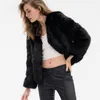 Tataria S-4XL Furry Fur Coat Kvinnor Långärmad Plus Size Fluffy Warm Overcoat Kvinnors Vinter Tjock Kvinna Plush Jackor 210514