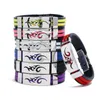 Charm Bracelets 1 Pcs Flame Pattern Steel Decor Silicone Bracelet Men Jewelry Basketball Wristband HSJ88 Raym22