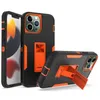 Ny stil Armor Telefon Väskor Protective Osynlig Anti-Fall Bracket TPU PC för iPhone 13 Pro Max 12 11 7 8 XS XR-fall