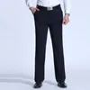 2020 novos homens casuais terno calças de algodão solto escritório de cintura alta calças retas moda negócio clássico calças homens mais tamanho 40 x0615