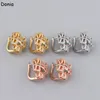 Donia jewelry luxury stud European and American fashion leopard titanium steel micro-inlaid zircon three-color creative designer earrings