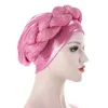 2021 Nova Moda Turbante Afrimain Femme Glitter Tranças Muçulmanas Hijab Bonnet Mulheres Head Wraps Tranças Turbante Mujer Auto Gele