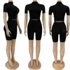 Einfarbige Damen-Trainingsanzüge, Sommerkleidung, lässige zweiteilige Sets, Sport-Outfits, Kurzarm-T-Shirt + Shorts 5438