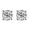 Natural Moissanite Stud Earrings For Women Men 4 Prong Setting Pure Silver Round D Color VVS Platinum Plated234m