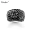 Cocktailringen Zwart CZ Pave Wide 925 Sterling Silver Gift for Women Men Men Europe Style Ring Fashion Jewelry 2109241772867