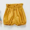 Casual zomer kinderen baby meisjes losse lantaarn shorts kinderkleding pure kleur kinderen korte broek 210429