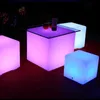 Mobiliário à prova d 'água jardim brilhante tamborete cubo cadeira de controle remoto PE plástico LED RGB sem fio El decoração lâmpadas de gramado