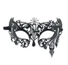 Women Venetian Party Masks Fashion Black Metal Laser-cut XMAS Dress Costume Shows Wedding Masquerade Half Face Mask