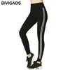 BIVIGAOS Koreanische Dünne Modale Workout Leggings Hosen Hohe Stretch Parallel Bars Gedruckt Schwarz Sport Frauen Sexy 211108