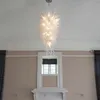 White Long Lamps Blow Glass Chandelier Lighting Drops Design LED AC 110V-240V Pendant Light Fixtures 28 by 48 Inches Custom Made for Villa Staircase