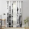 Curtain & Drapes Wine Bottle Drink Black Window Curtains Bedroom Kitchen Panel Christmas Home Decor For Living Room