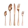 Set di posate per posate da matrimonio in oro rosa Set di stoviglie occidentali