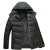 Winter Cool Jacket Men Plus Size Thick Hooded Parkas Old Man Warm Coat Casual Padded Father Snow Wear Outwear 4XL ML