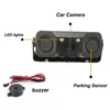 Caméras de recul pour voiture, capteurs de stationnement, moniteur de recul HD, étanche, Vision nocturne, sauvegarde inversée avec capteur Radar