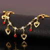 U7 trendy hart enkellet zomer sieraden geschenk rood kristal goud kleur enkel voet ketting armband voor vrouwen A301