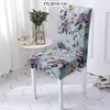 Stoelhoezen Geschilderde bloemen Keuken Elf Kerstdecoratie fauteuil Cover Spandex Dinning Tafel Desk