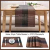 Luxe Tafel Runner voor Dining Bruin Zwart Antislip Pad Waterdichte Mat PVC Runners Placemats Decoratie 30x180 211117