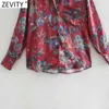 Women Vintage Totem Flower Printing Casual Soft Smock Blouse Office Lady Retro Kimono Shirts Chic Blusas Tops LS7525 210420