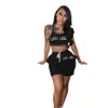 Summer Casual Shorts Suits Women Tracksuits 2 Piece Set Outfits Sexy Crop Top Sleeveless Sportsuit Fashion Clothing K8735